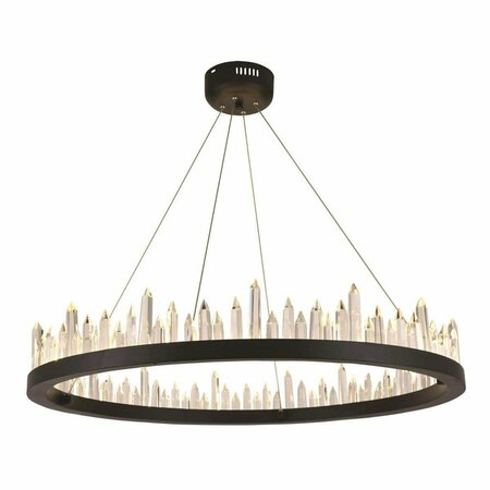 LIGHTING BUSINESS 5 x 31.5 x 31.5 in. Malta 40 light Satin Dark Grey Chandelier - Royal Cut Crystals LI2208668